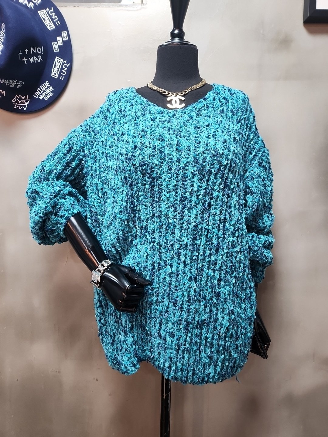 페이번nt 부드러운 여리핏 팝콘 브이넥 겨울 니트 스웨터 티셔츠 3color