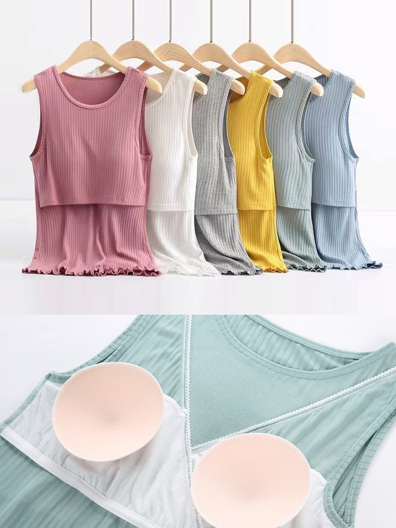 크리트t 캡내장 모달 덮개 임부복 수유 나시 티셔츠 7color